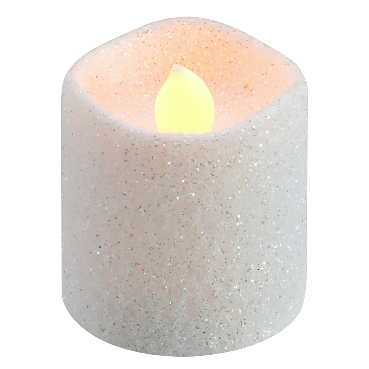8 Packs: 12 ct. (96 total) White Glitter LED Votive Candles by Ashland&#xAE;